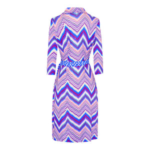 Indigo Pulse Wrap Dress