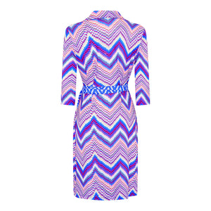 Indigo Pulse Wrap Dress