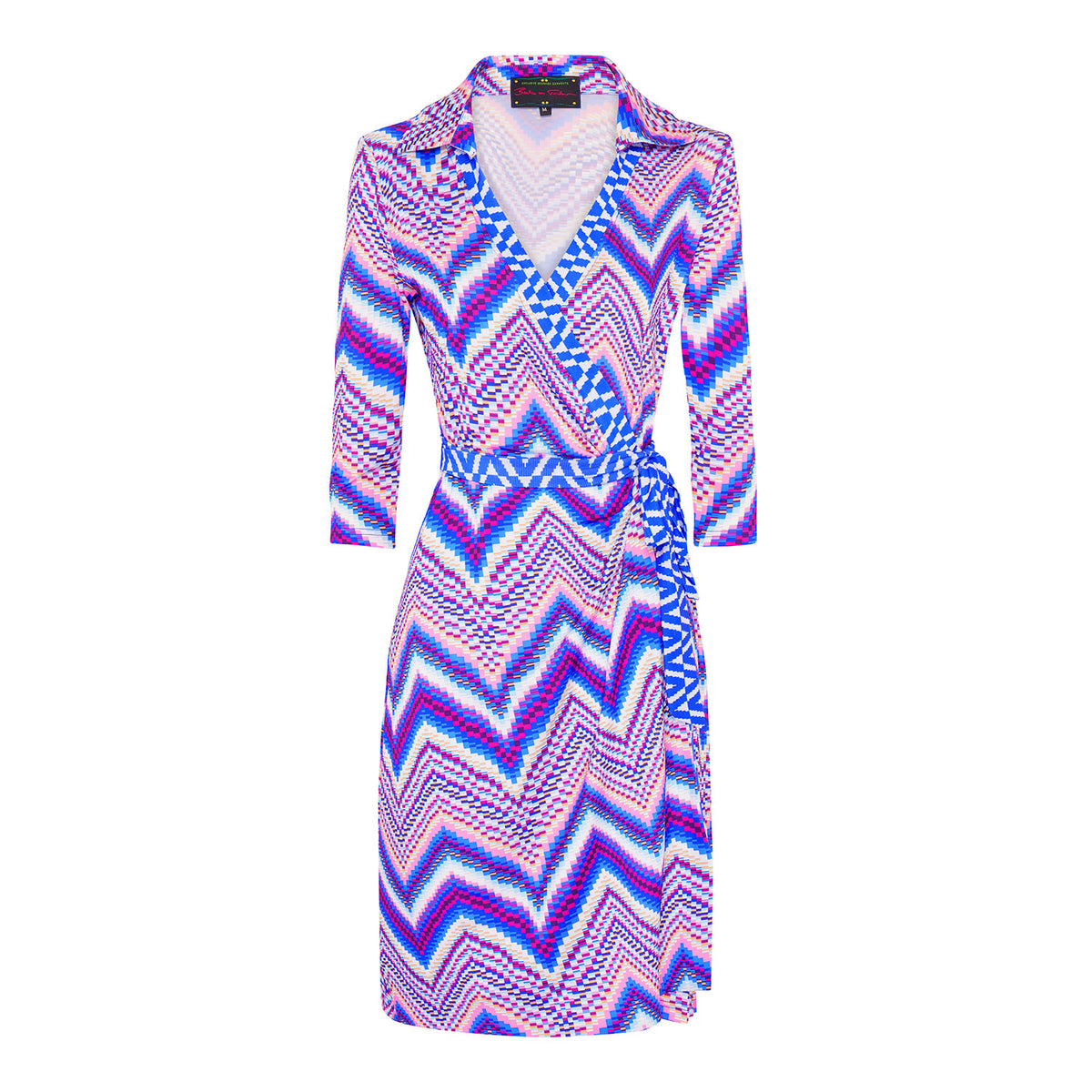 Indigo Pulse Wrap Dress