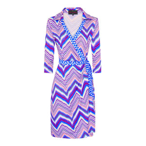 Indigo Pulse Wrap Dress