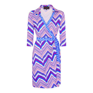 Indigo Pulse Wrap Dress