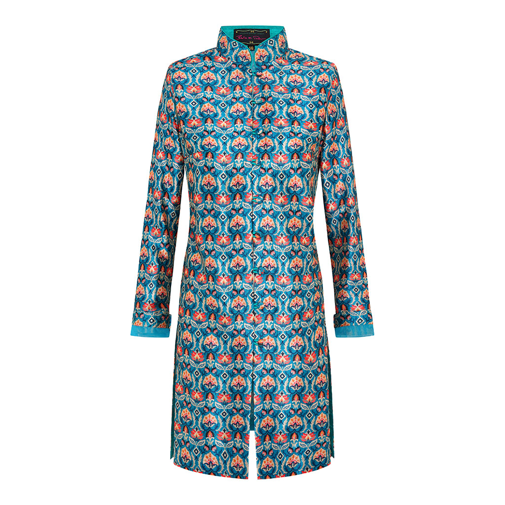 Jade Alejandra Nehru Silk Coat