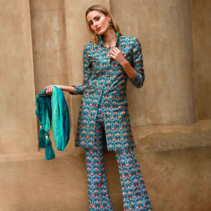 Jade Alejandra Nehru Silk Coat