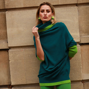 Jade Cashmere Roll Neck Jumper