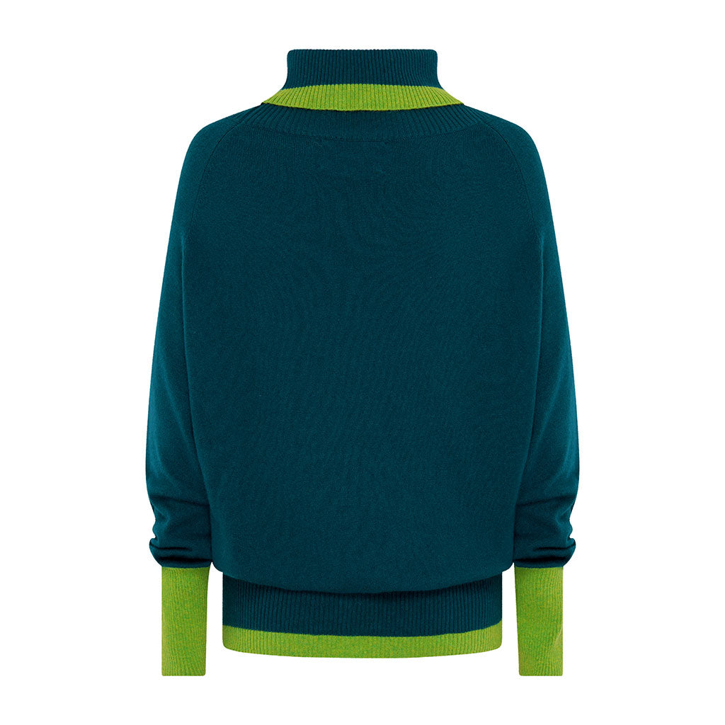 Jade Cashmere Roll Neck Jumper