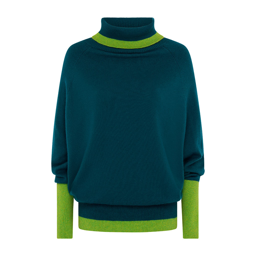 Jade Cashmere Roll Neck Jumper