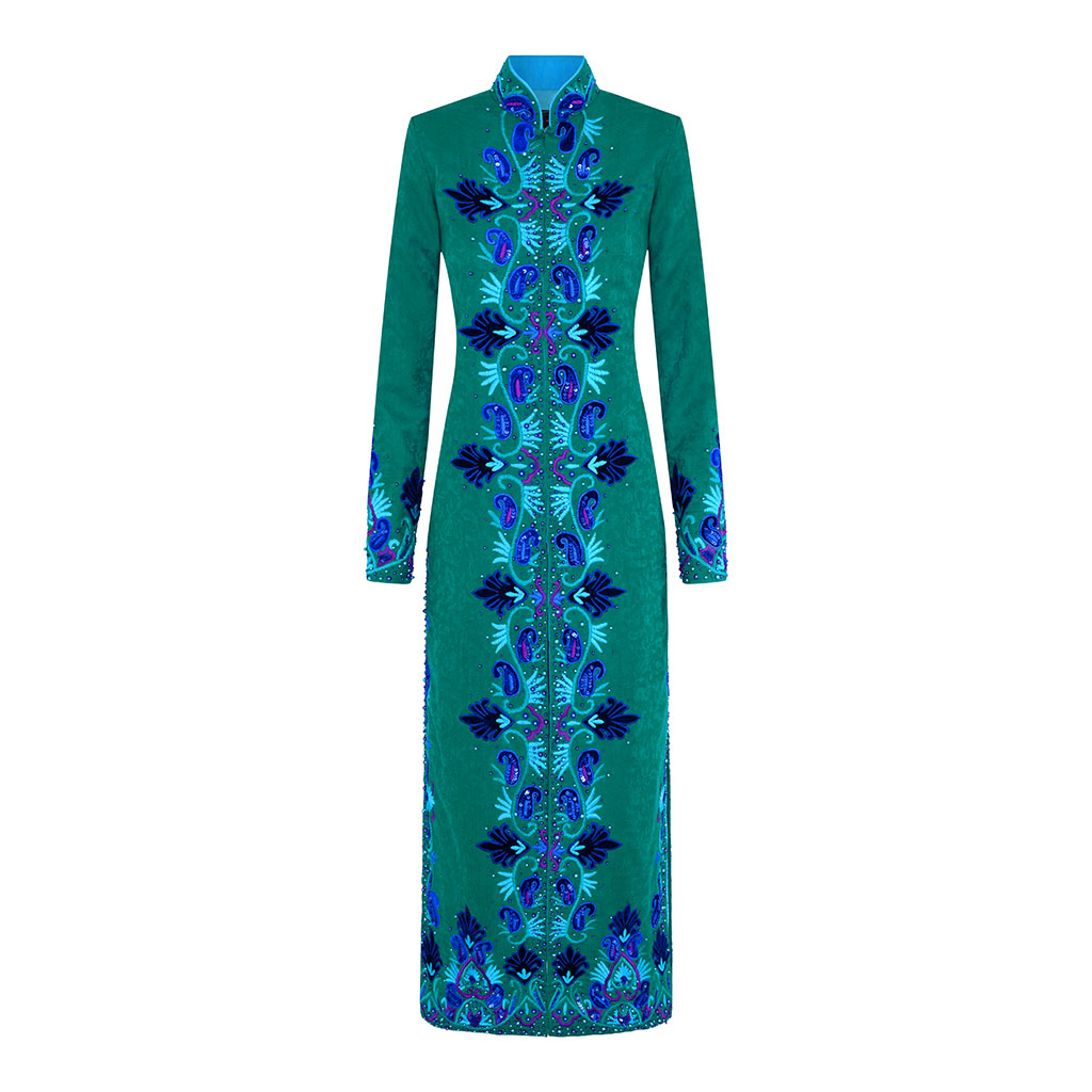 Jade Moti Nehru Long Coat