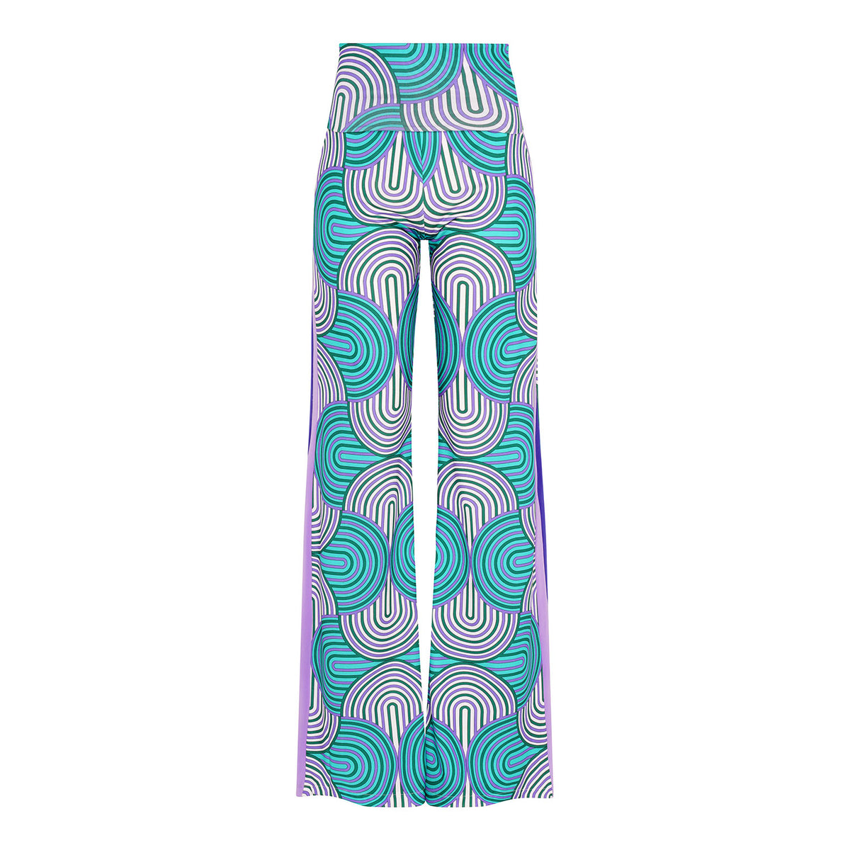 Lilac Labyrinth Stretch Flare Trousers