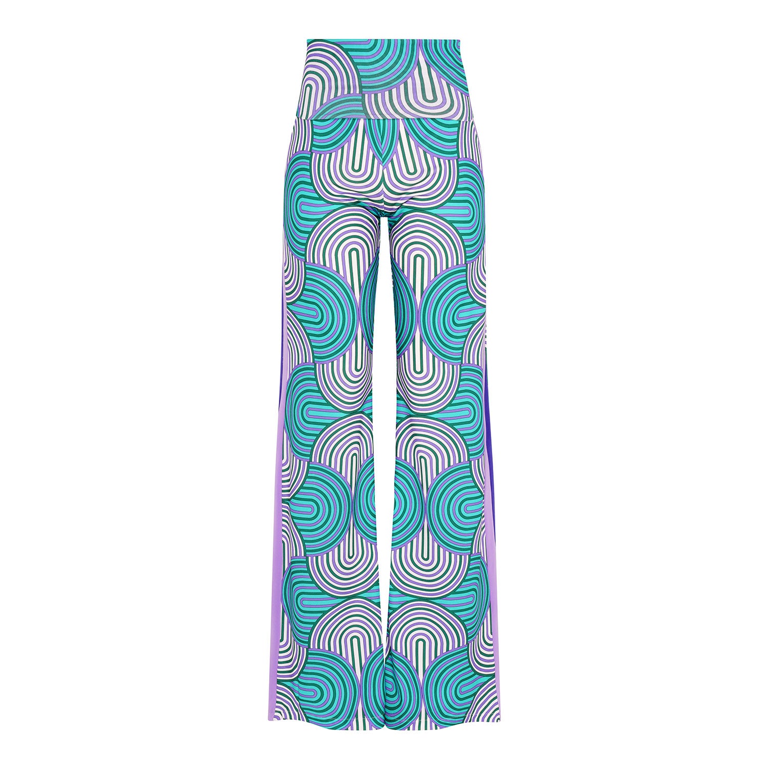 Lilac Labyrinth Stretch Flare Trousers