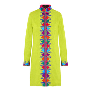 Lime Nomad Verdon Linen Nehru Jacket