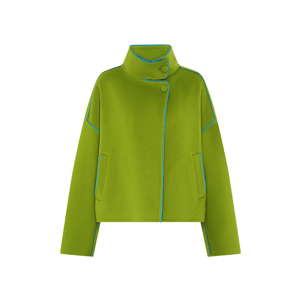Lime/Turquoise Cashmere Mix Audrey Bomber Jacket