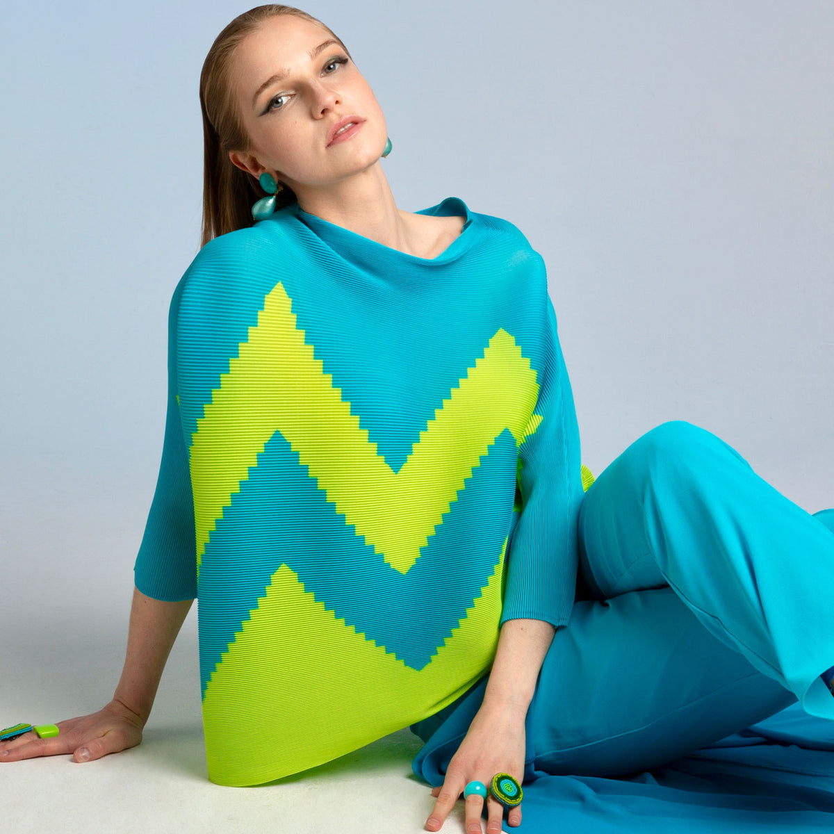 Lime/Turquoise Zig Zag Jumper