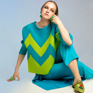 Lime/Turquoise Zig Zag Jumper
