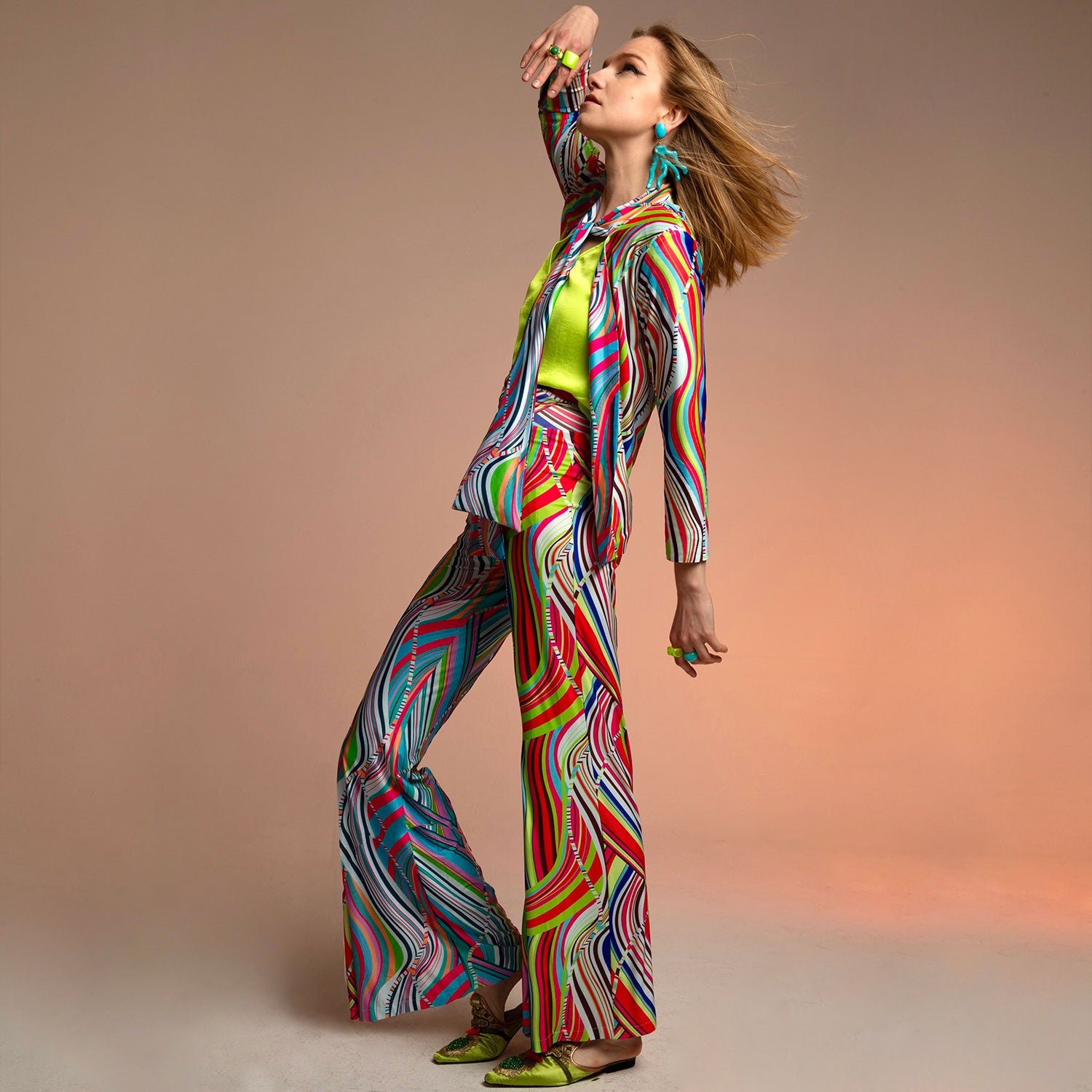 Lumière Stretch Bell Bottom Trousers