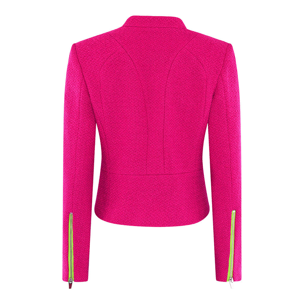 Magenta Biker Jacket