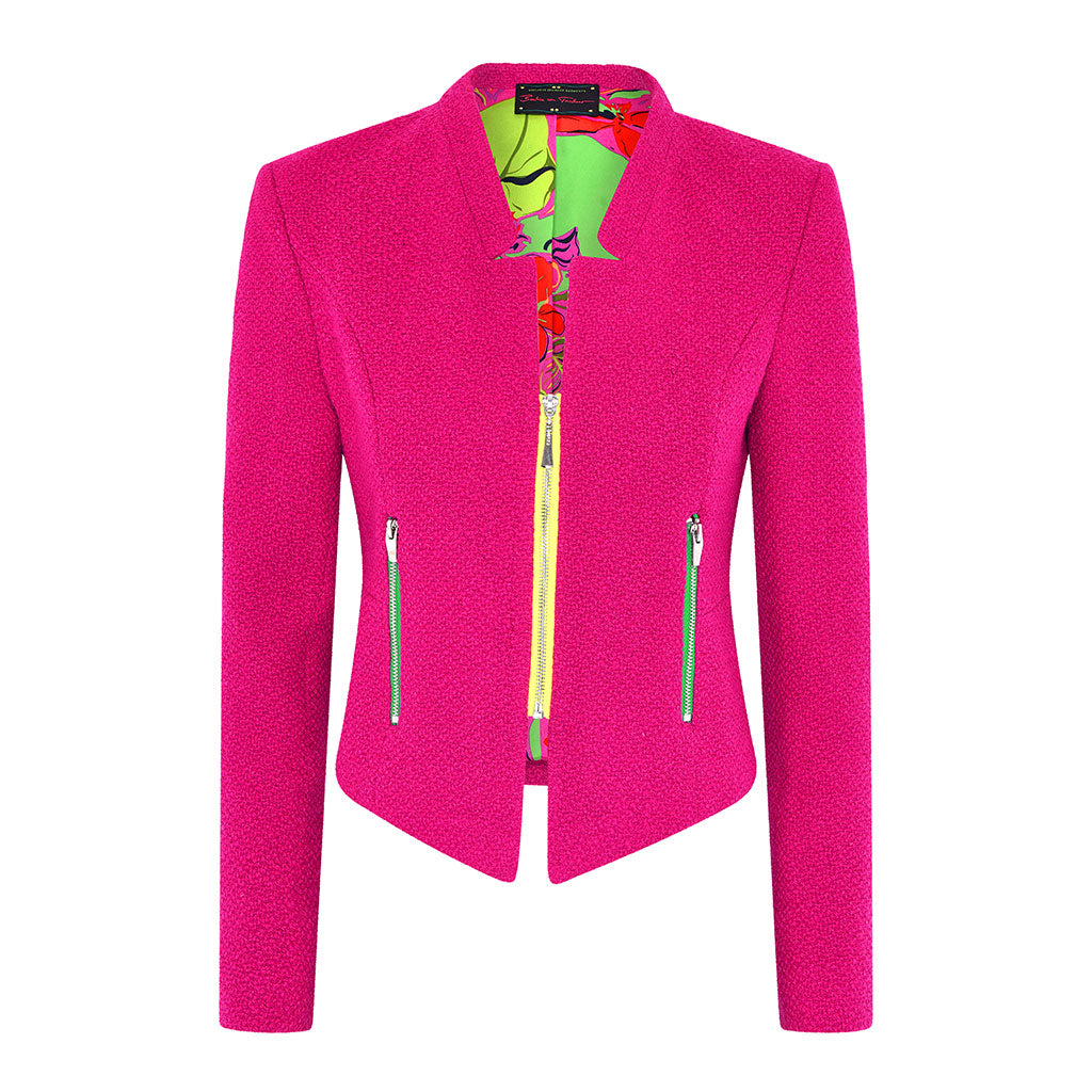 Magenta Biker Jacket