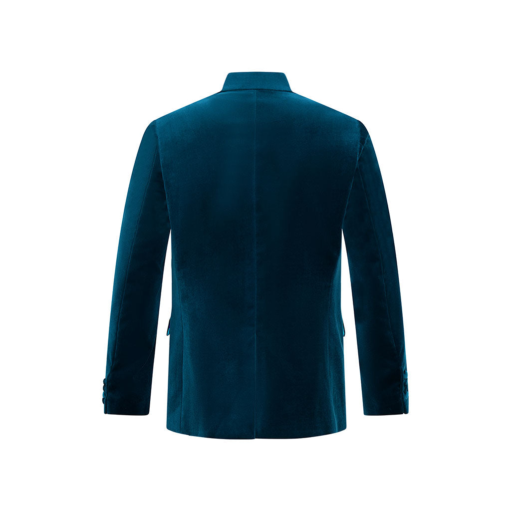 Teal Mughal Mens Velvet Jacket