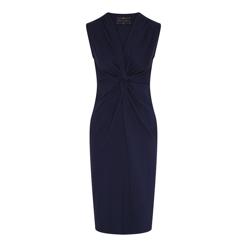 Navy Adi Knot Midi Dress