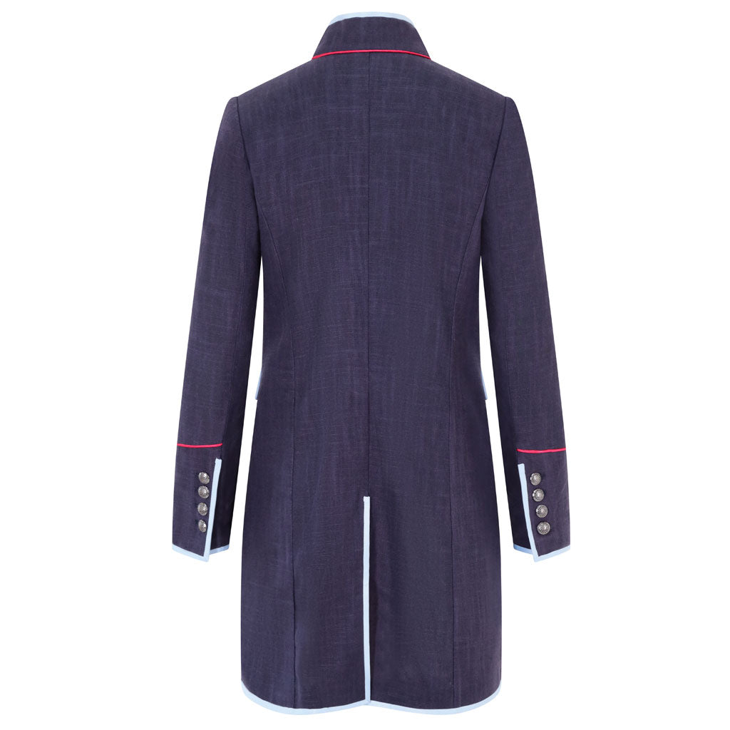 Navy/Dark Pink Linen Cavalier Jacket