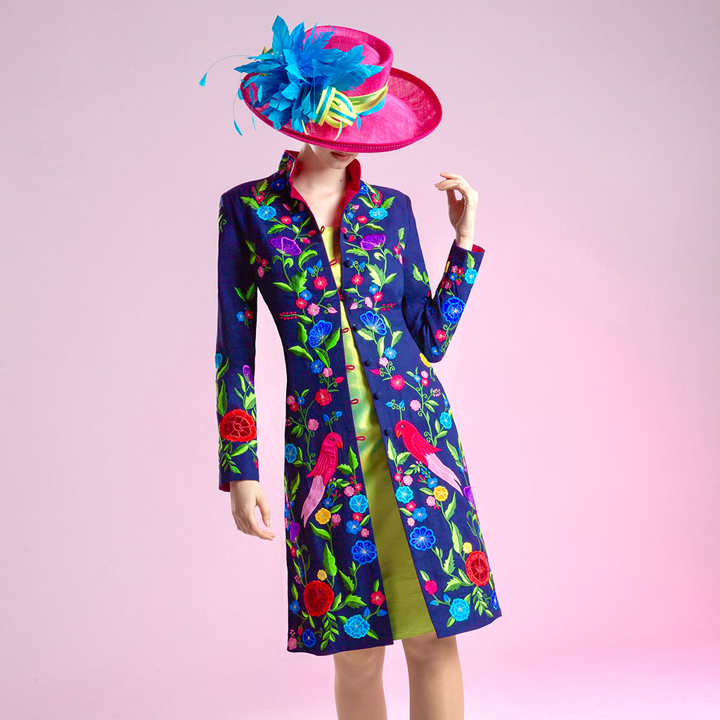 Navy Elysium Embroidered Georgette Nehru Jacket