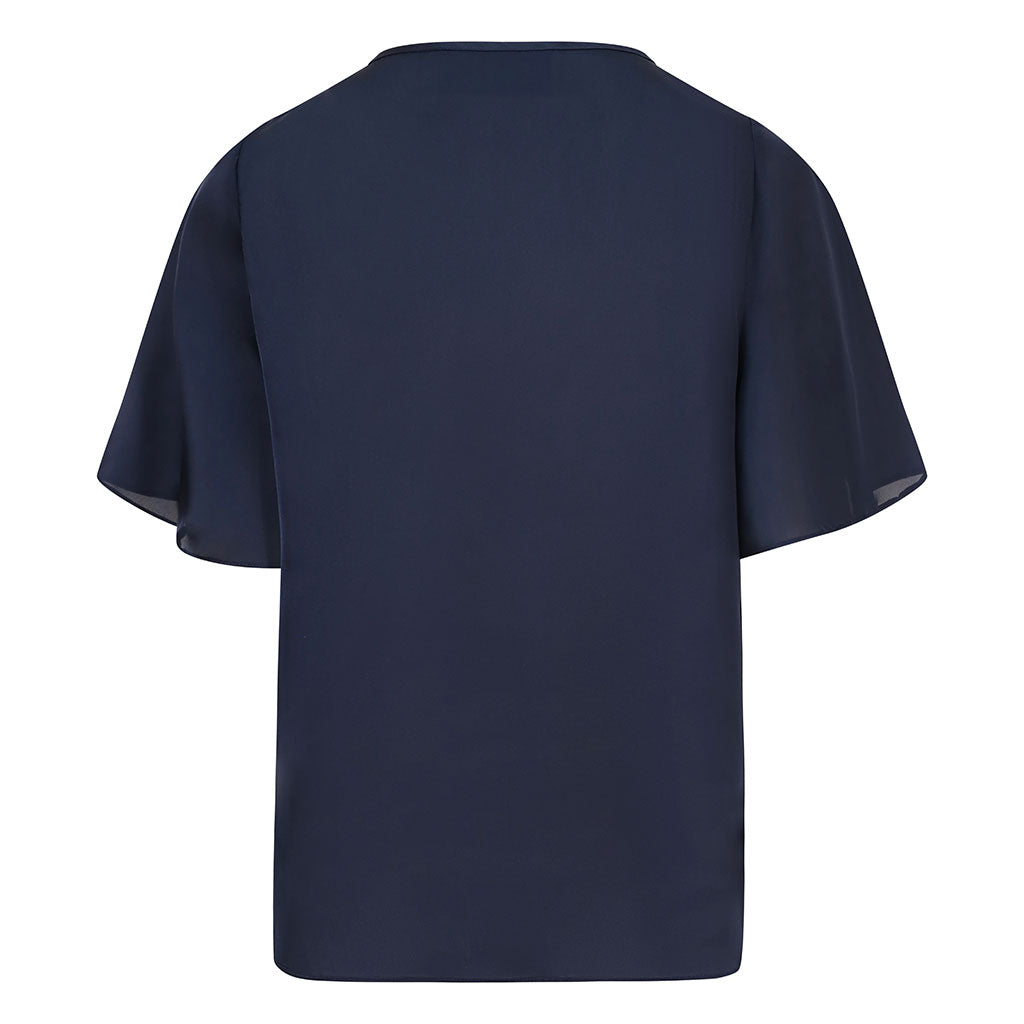 Navy Flare Sleeve Top