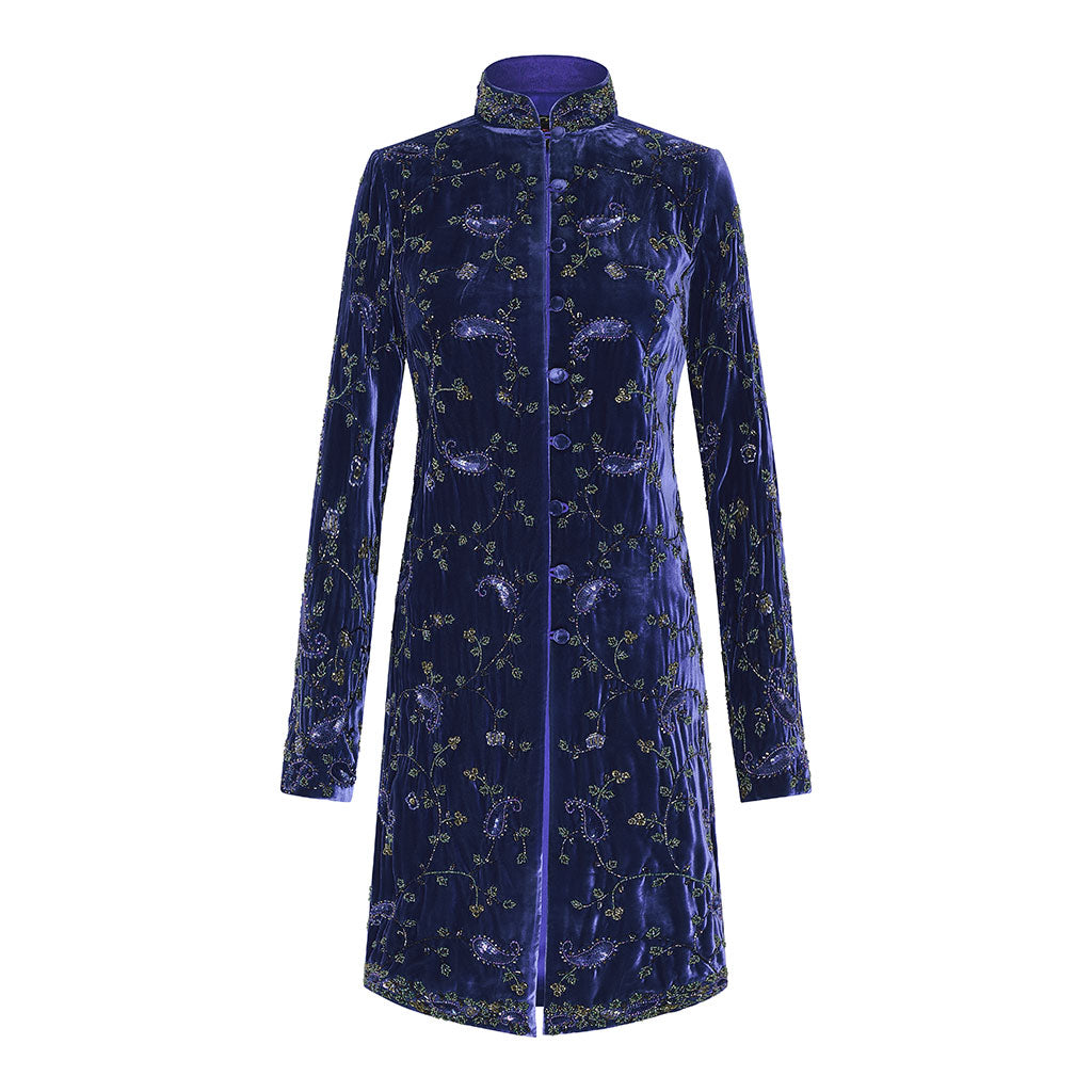 Navy Honourable Embroidered Coat Beatrice von Tresckow Designs