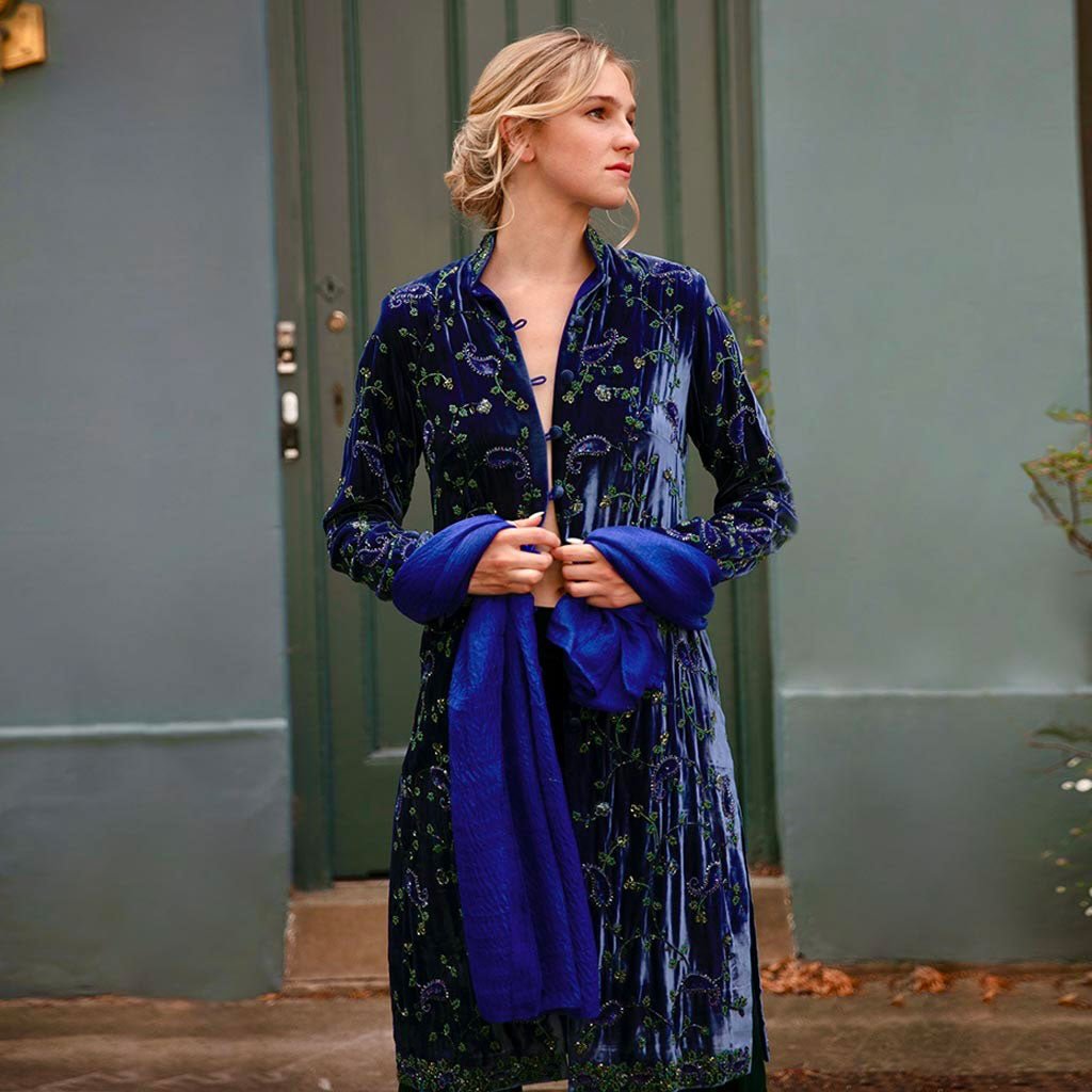 Navy Honourable Embroidered Coat