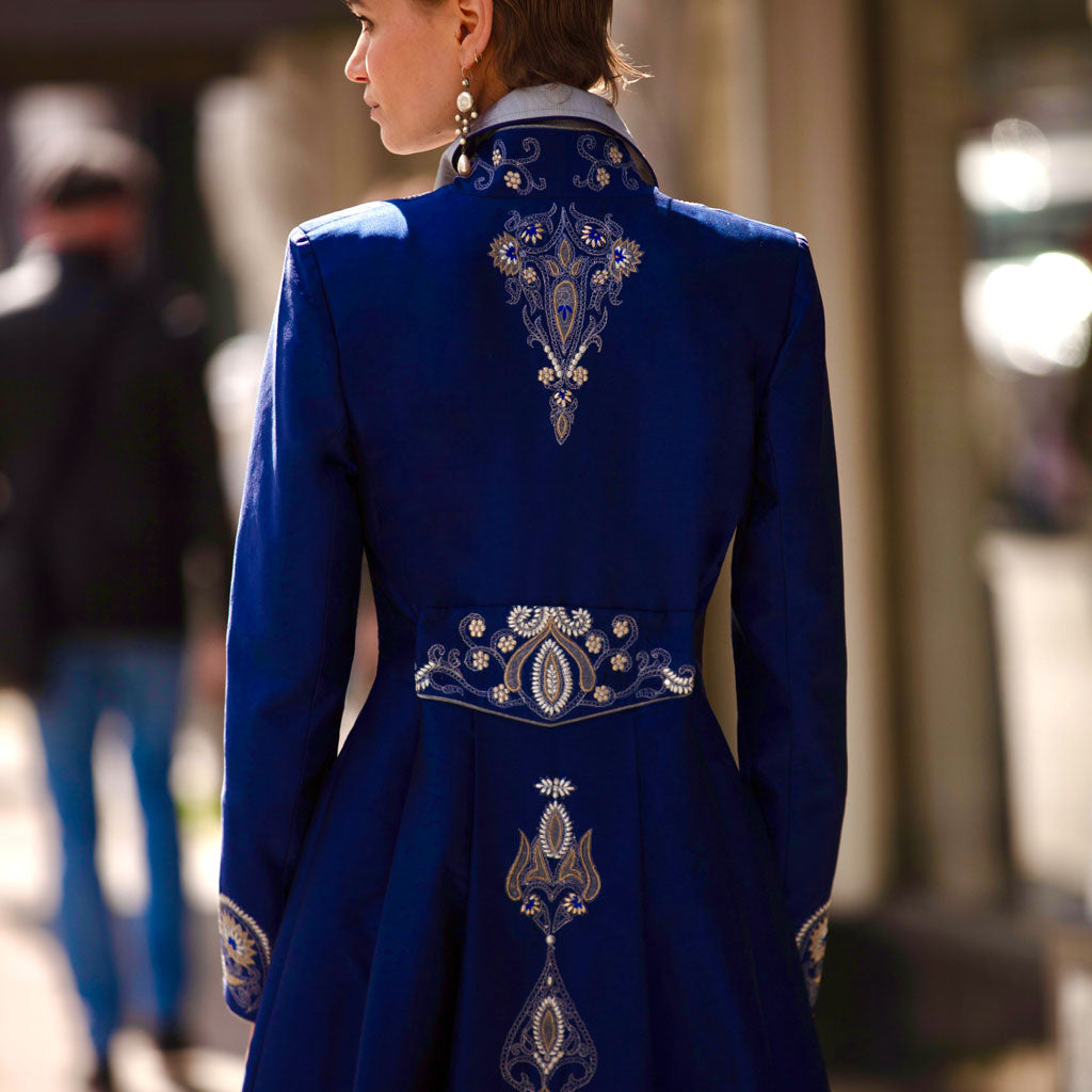 Navy Missouri Silk Dresscoat