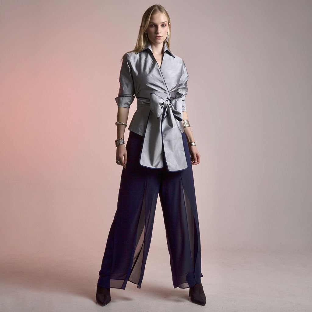 Navy Palazzo Trousers
