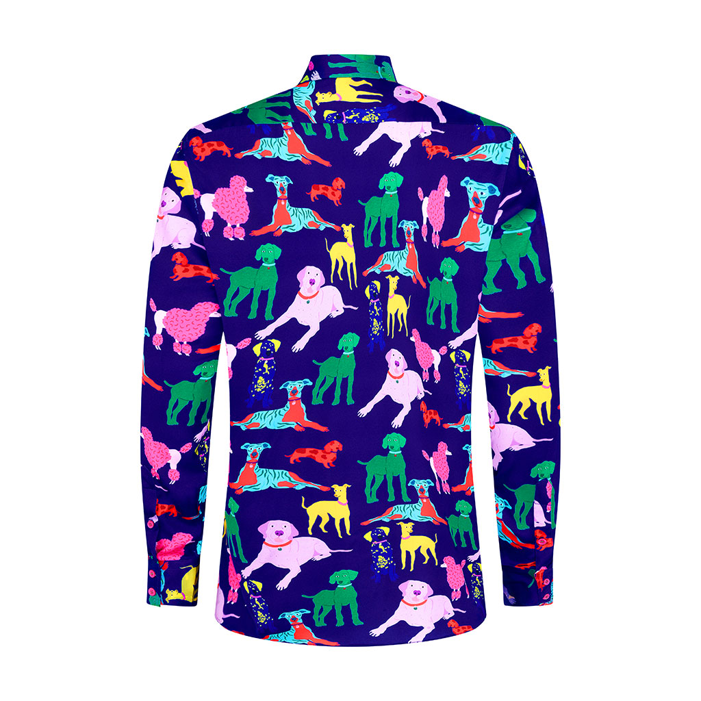 Navy Poochies Mens Cotton Shirt