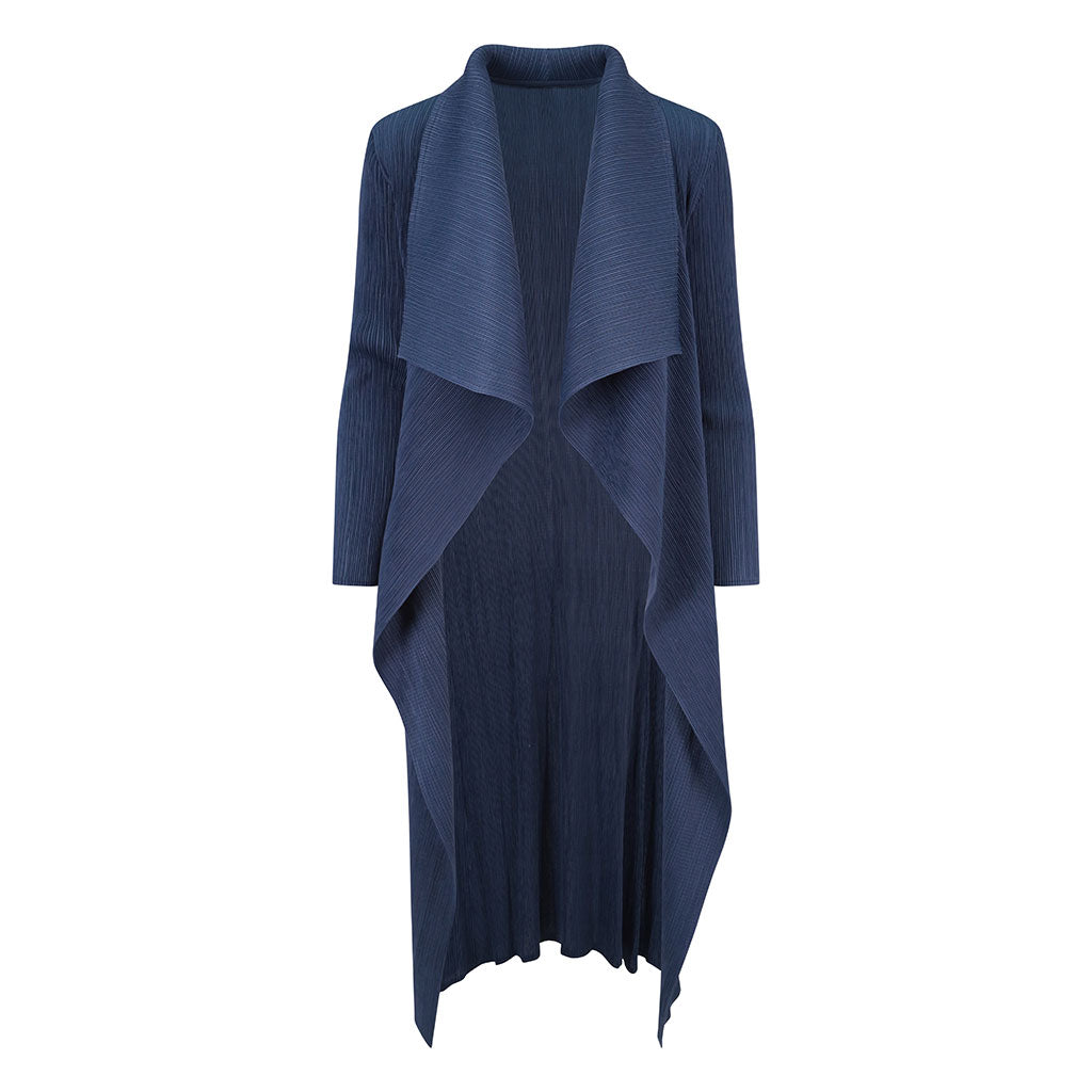 Navy Waterfall Crinkle Coat