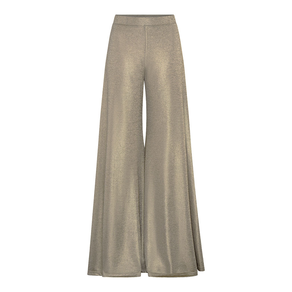 Ophelia Gold Drape Flare Trousers