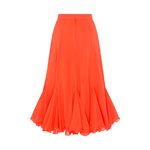 Orange Godet Skirt