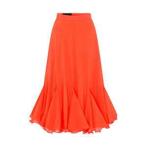 Orange Godet Skirt