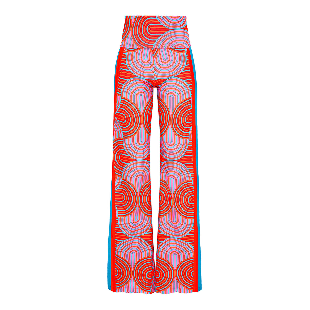 Orange Labyrinth Stretch Flare Trousers