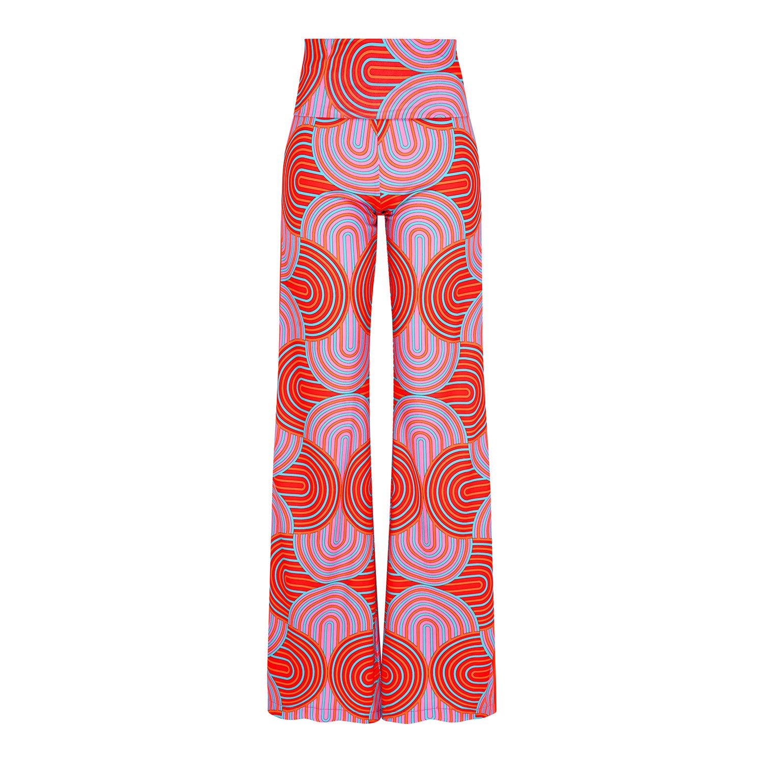 Orange Labyrinth Stretch Flare Trousers