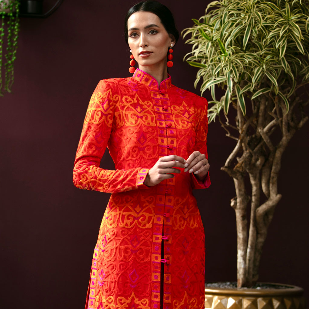 Orange Embroidered Mystique Jacket