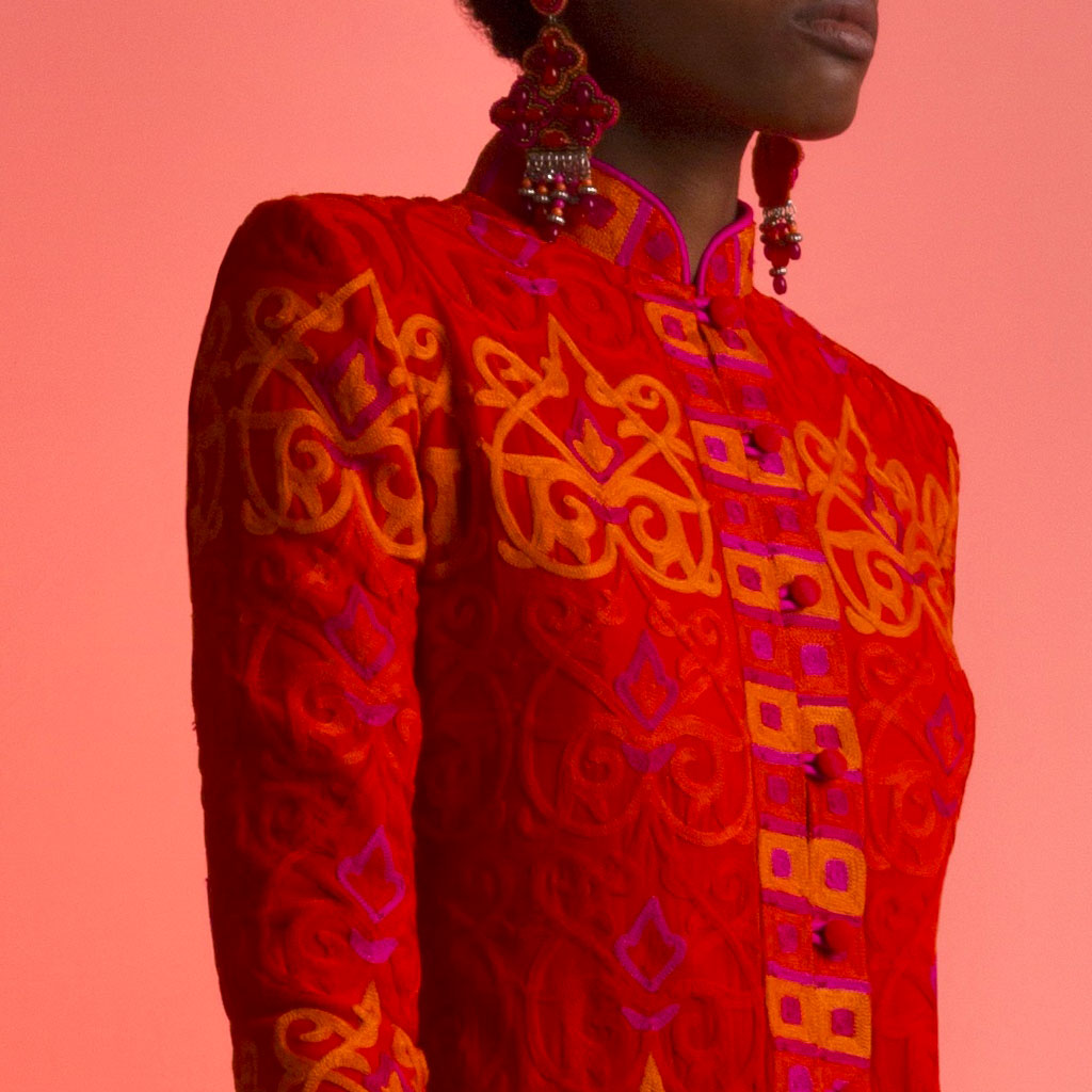 Orange Embroidered Mystique Jacket