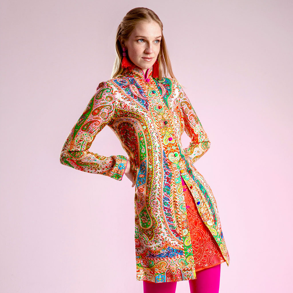 Orange Paisley Shawl Carnival Jacket