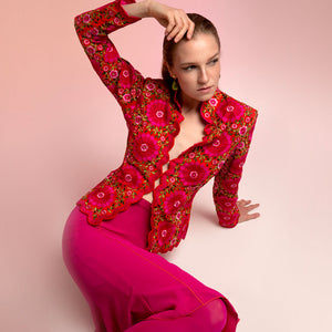 Orange/Pink Embroidered Rosalie Jacket