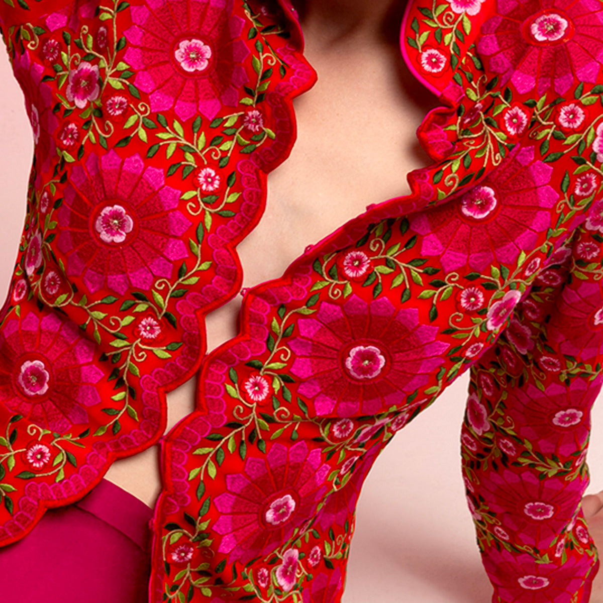 Orange/Pink Embroidered Rosalie Jacket