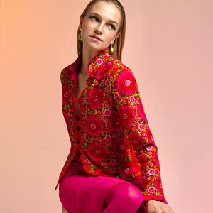 Orange/Pink Embroidered Rosalie Jacket