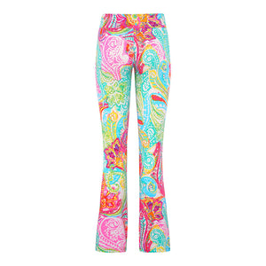 Pastel Paisley Narrow Stretch Flare Trousers