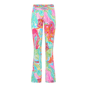 Pastel Paisley Narrow Stretch Flare Trousers