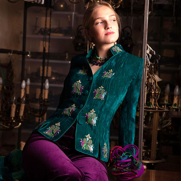 Peacock Reign Tudor Revere Velvet Jacket