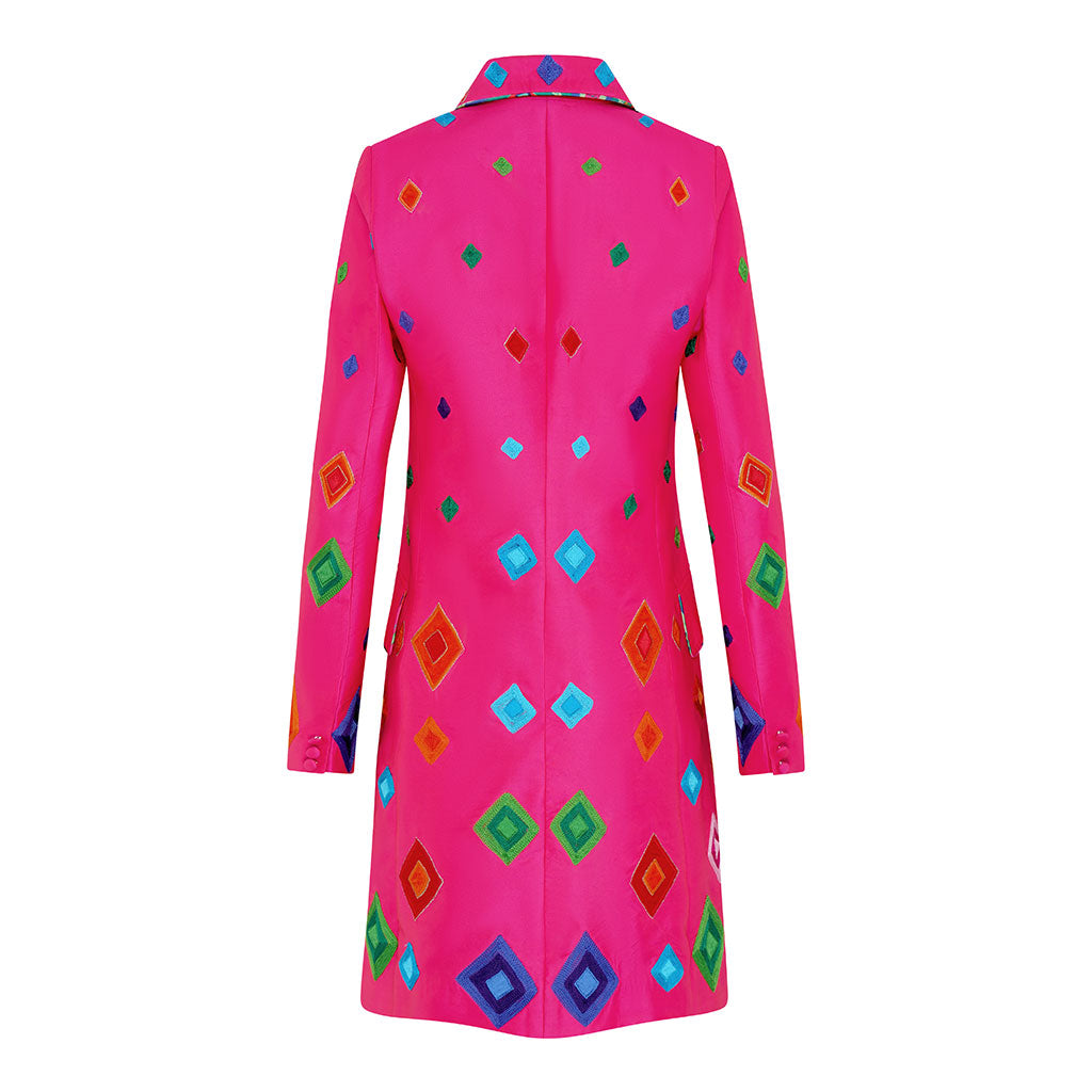 Pink Diamonds Peking Lapel Coat
