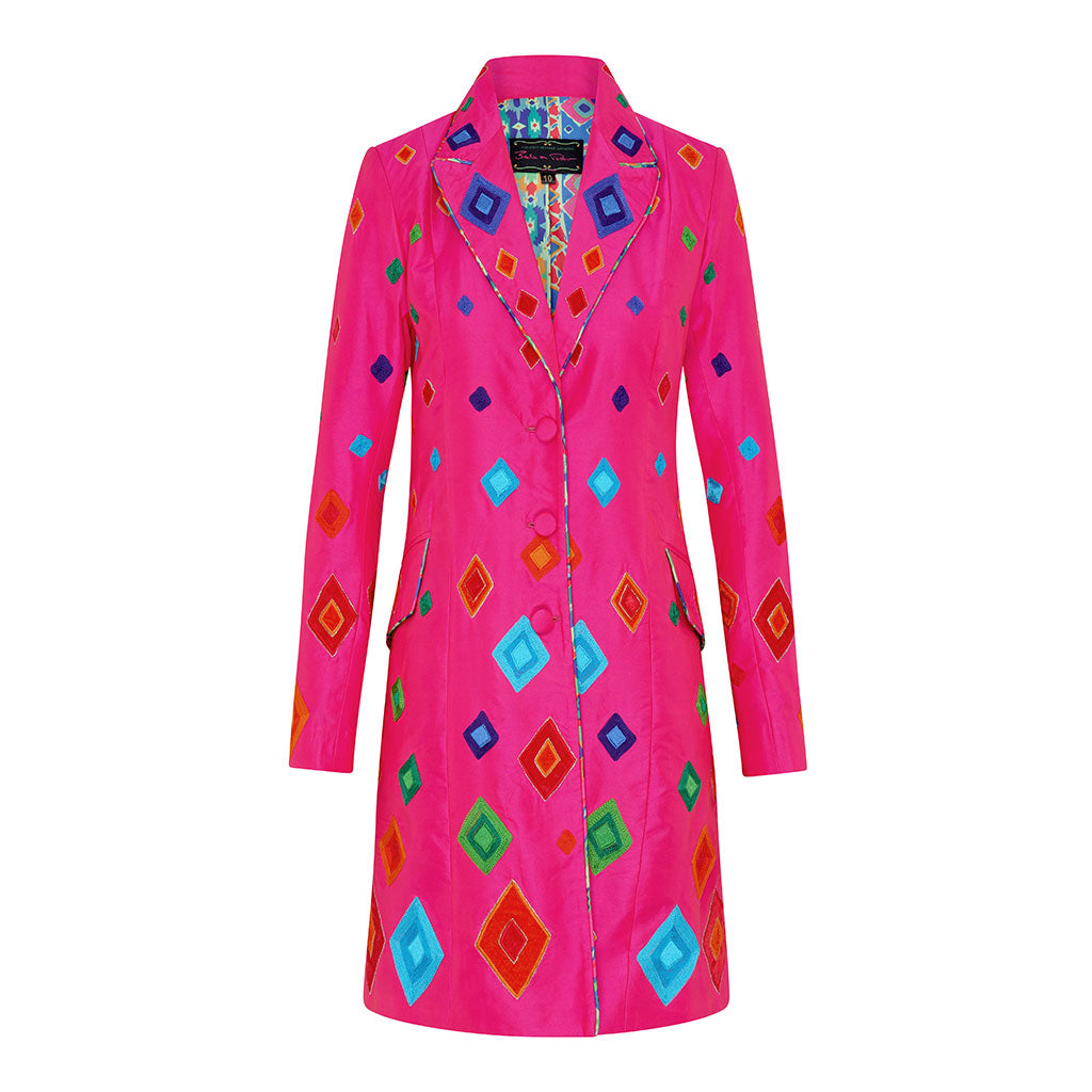 Pink Diamonds Peking Lapel Coat