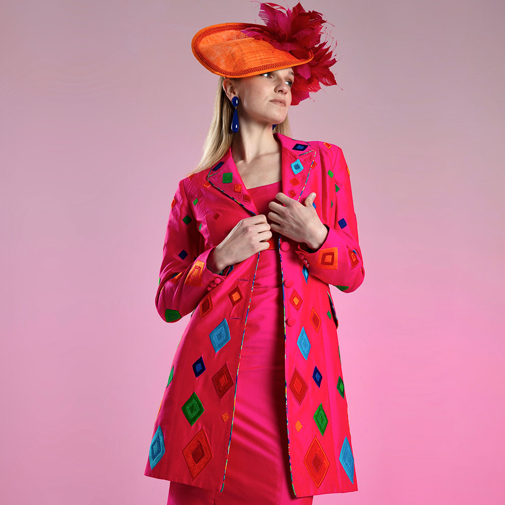 Pink Diamonds Peking Lapel Coat