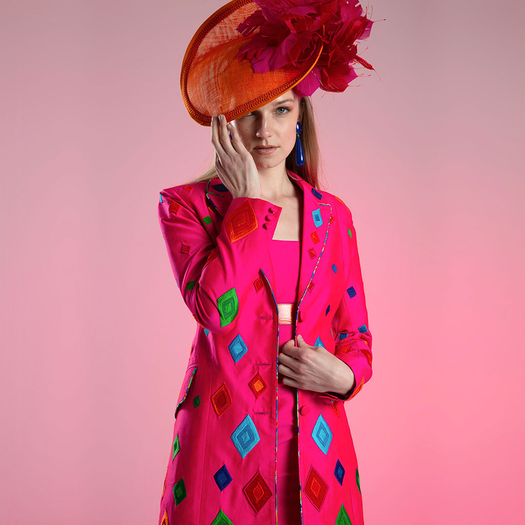 Pink Diamonds Peking Lapel Coat