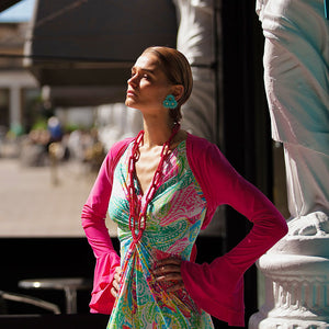 Pink Frill Sleeve Tie Front Top